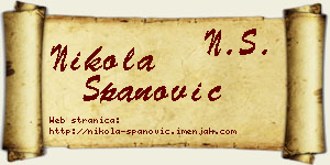 Nikola Španović vizit kartica